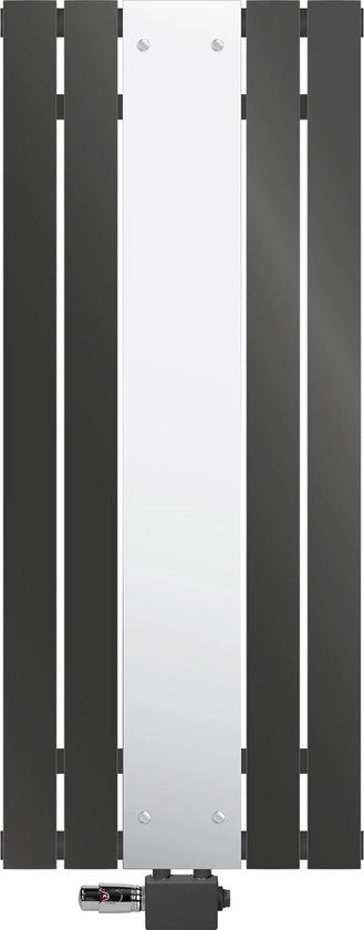 Riscaldatore per bagno a parete con specchio e connetture universali 45x120 cm colore antracite design ML