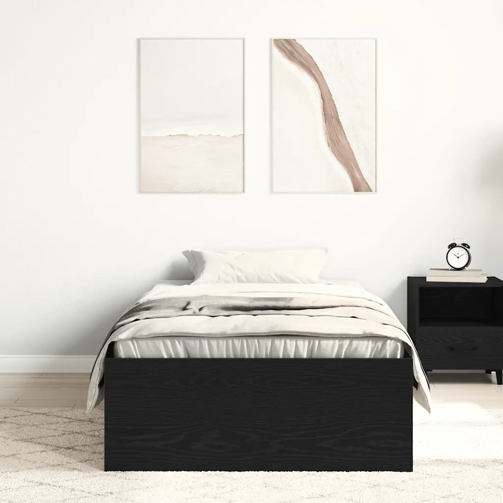 Giroletto senza Materasso Rovere Nero 90x190cm in Truciolato