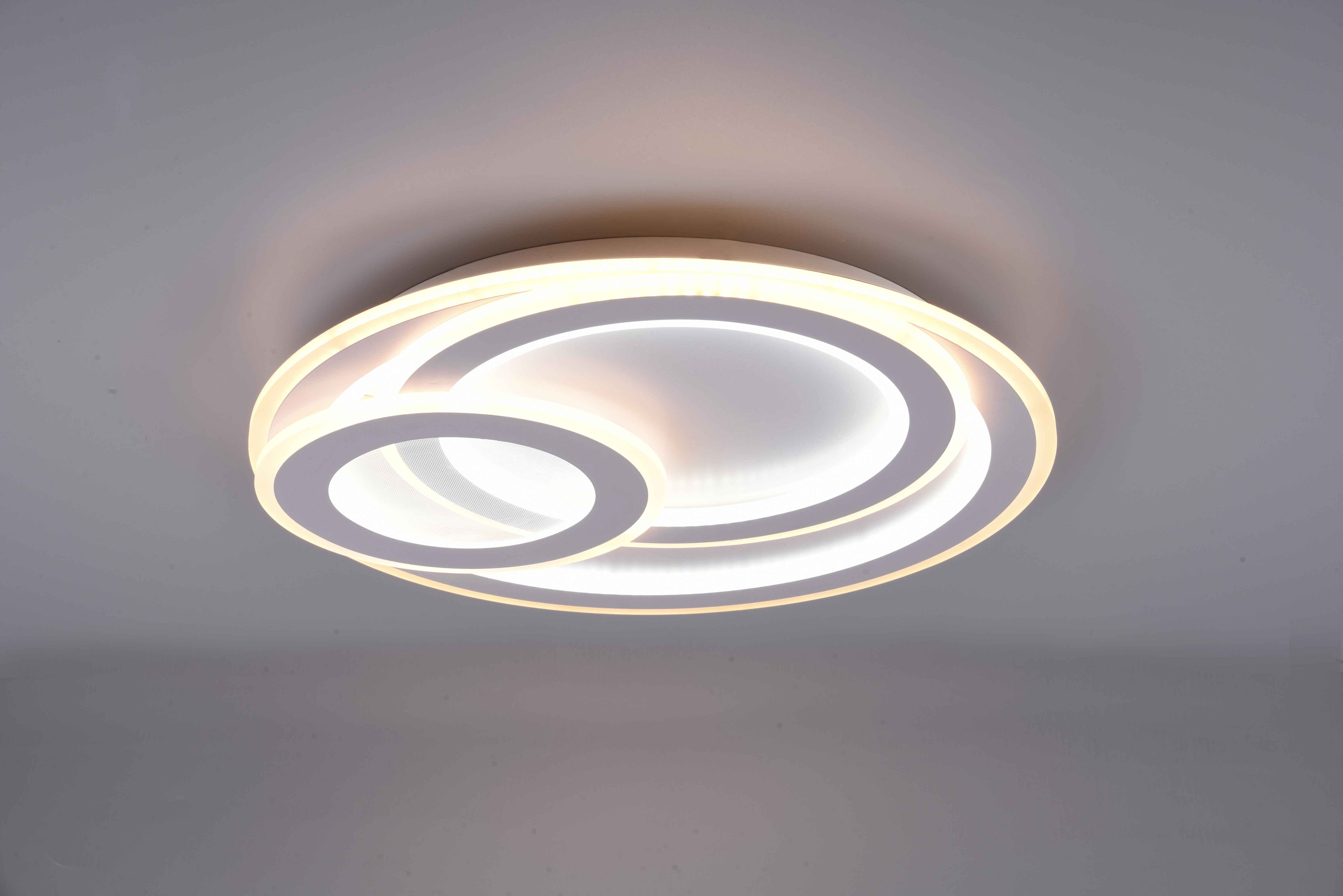 Plafoniera LED cerchi, metallo, bianco, D 51 cm, Mita
