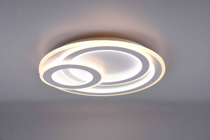 Plafoniera LED cerchi, metallo, bianco, D 51 cm, Mita