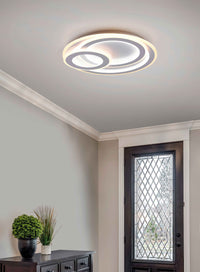 Plafoniera LED cerchi, metallo, bianco, D 51 cm, Mita