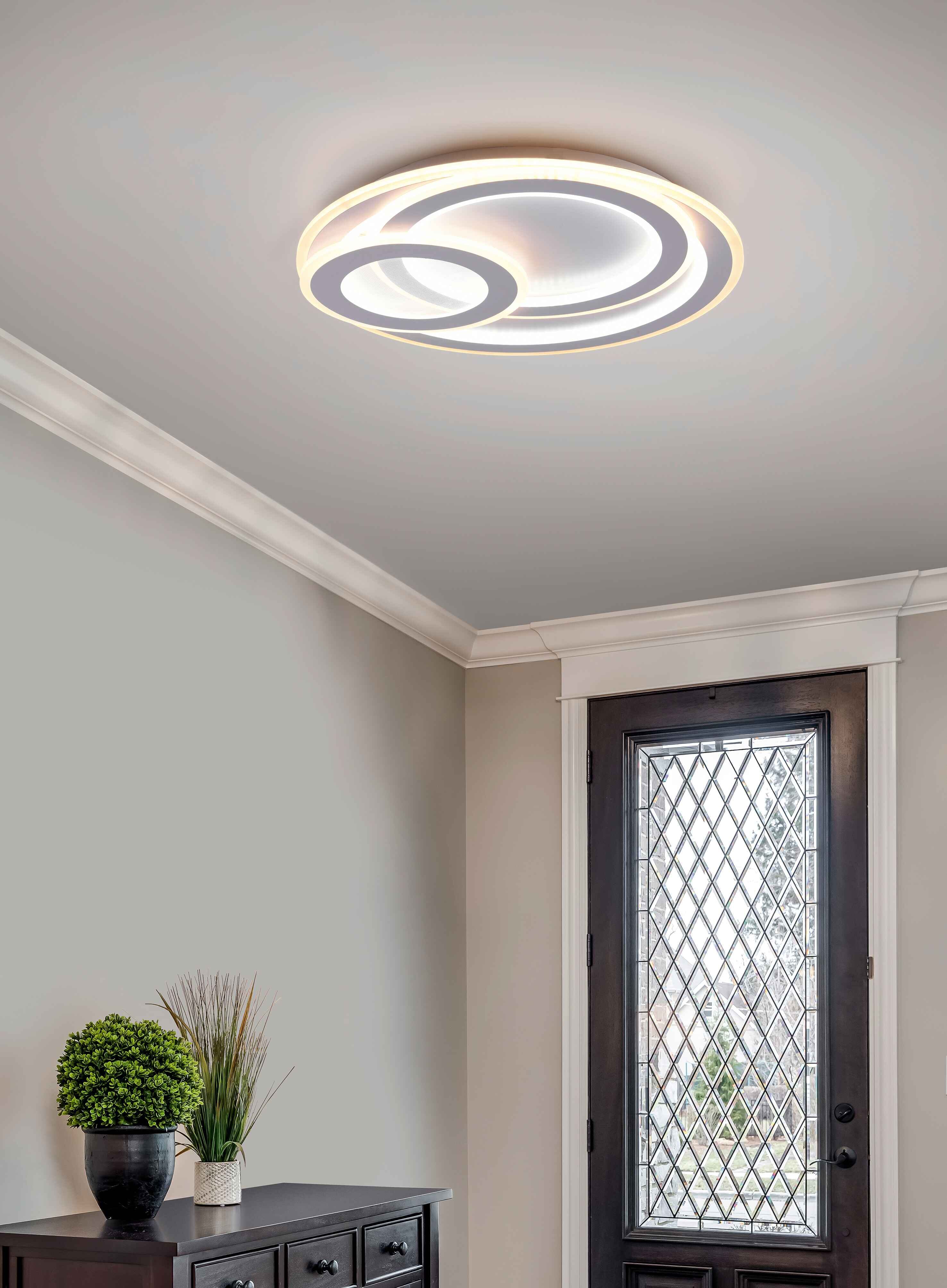 Plafoniera LED cerchi, metallo, bianco, D 51 cm, Mita