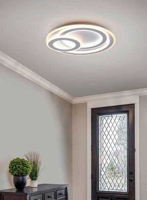 Plafoniera LED cerchi, metallo, bianco, D 51 cm, Mita