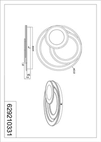 Plafoniera LED cerchi, metallo, bianco, D 51 cm, Mita
