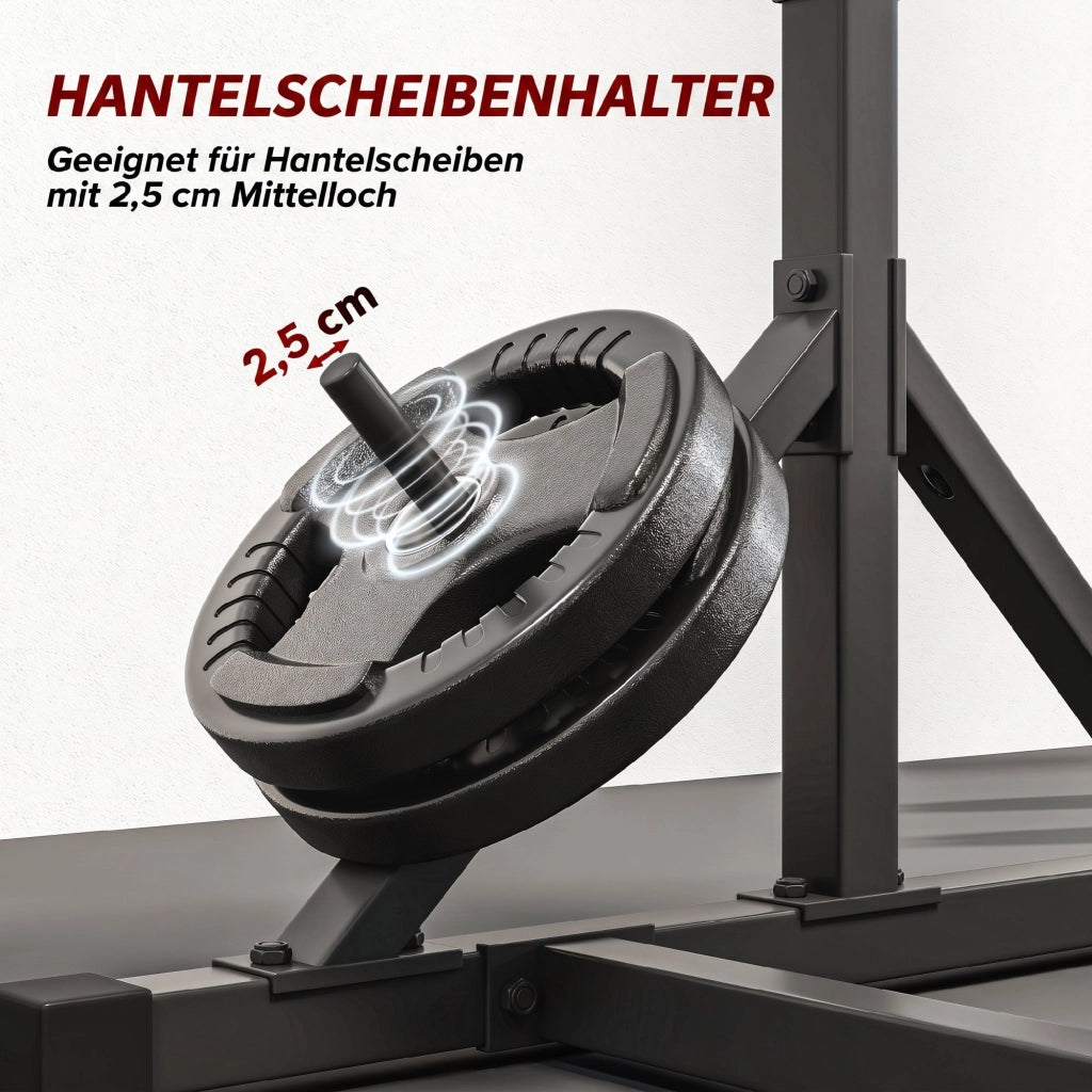 Supporto per manubri a 2 livelli ¨C Xylo ¨C Acciaio, portata 200 kg, rack squat
