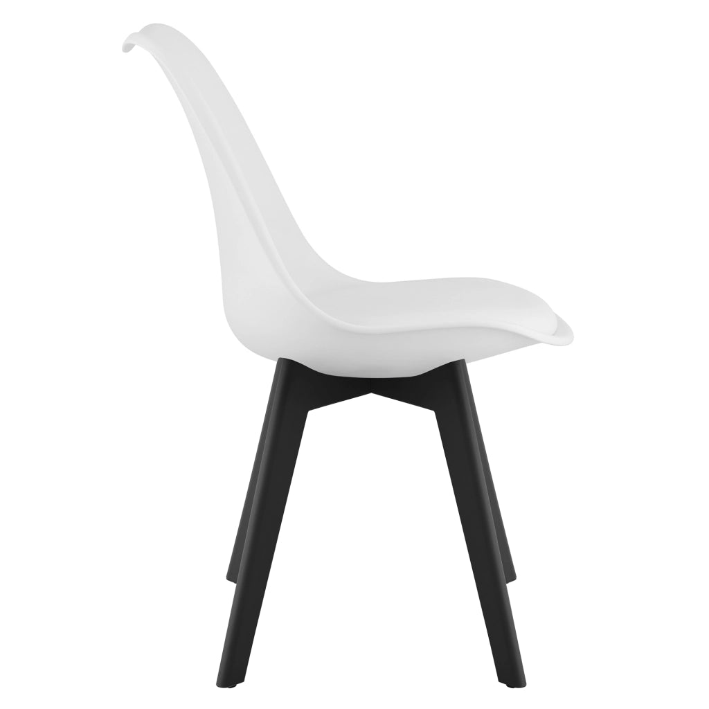 Sedia VALORA RIXK - Bianca con gambe nere, design ergonomico x1