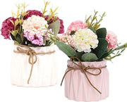Decorazioni di Festa Fiori in Vaso - Hortensia Fiori di Seta Buste - Vaso Ceramico - Festa a Casa Ufficio Matrimonio Decorazioni di Tavola