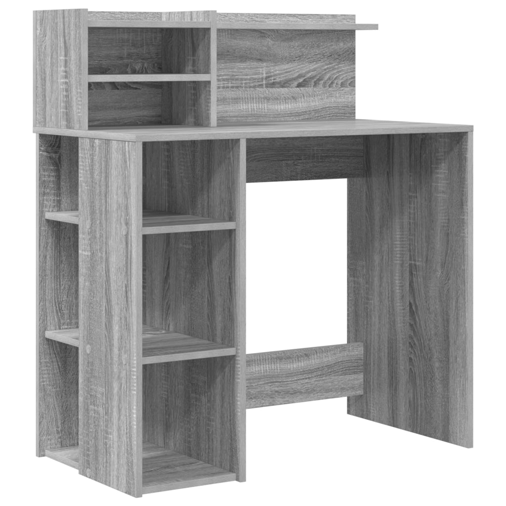 Scrivania con Ripiano Grigia Sonoma 90x48x101.5 cm Legno ingegnerizzato