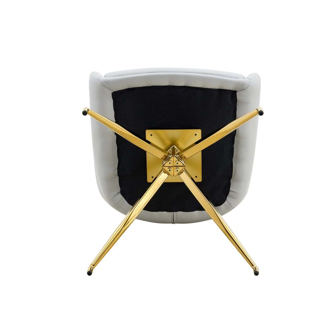 Set di 2 sedie girevoli in PU grigio chiaro e metallo oro