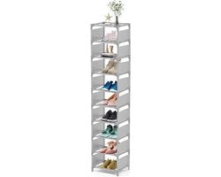 Organizzatore di scarpe 10 strati con alta capacità di stoccaggio per 10 paia di scarpe, ripiegabile e stivabile per entroterra, cameretta, garage, armadio