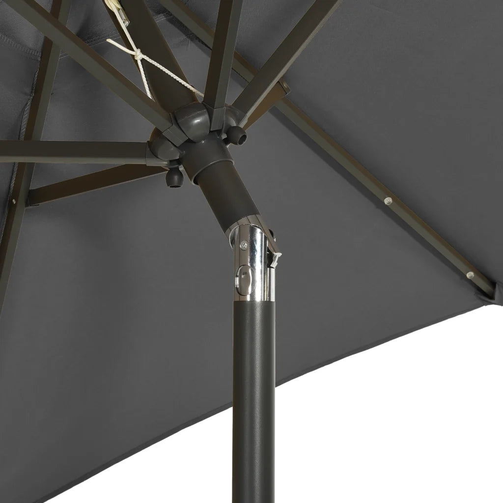 Ombrellone con Luci LED Antracite 200x211 cm in Alluminio 313559