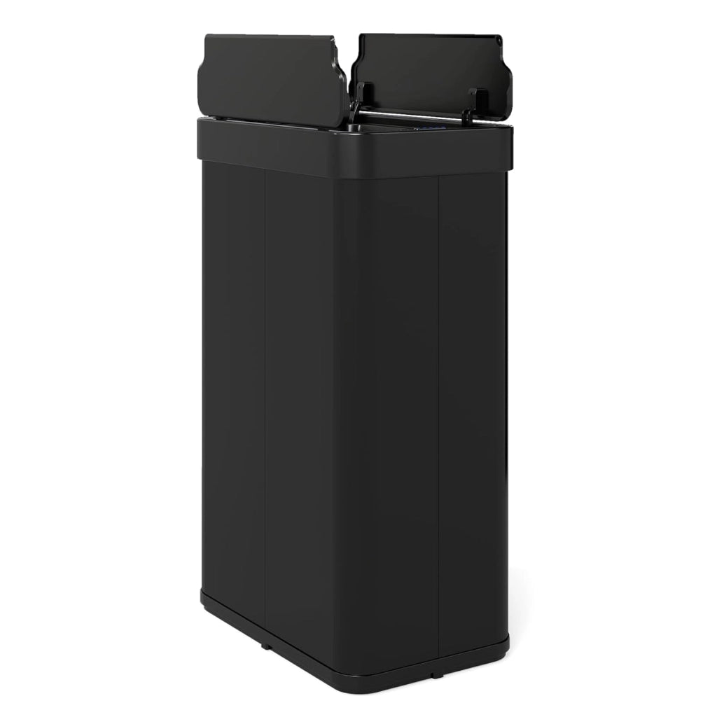 Bidone Spazzatura 60L con Coperchio, Bidone Automatico senza Contatto con Risposta Rapida e Pannello di Controllo, Cestino in Acciaio Inox con Sensore di Movimento per Bagno e Cucina (Argento)