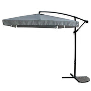 Trade Shop - Ombrellone A Braccio Laterale Da Giardino 3x3mt Protezione Sole Grigio Con Base 223217 -