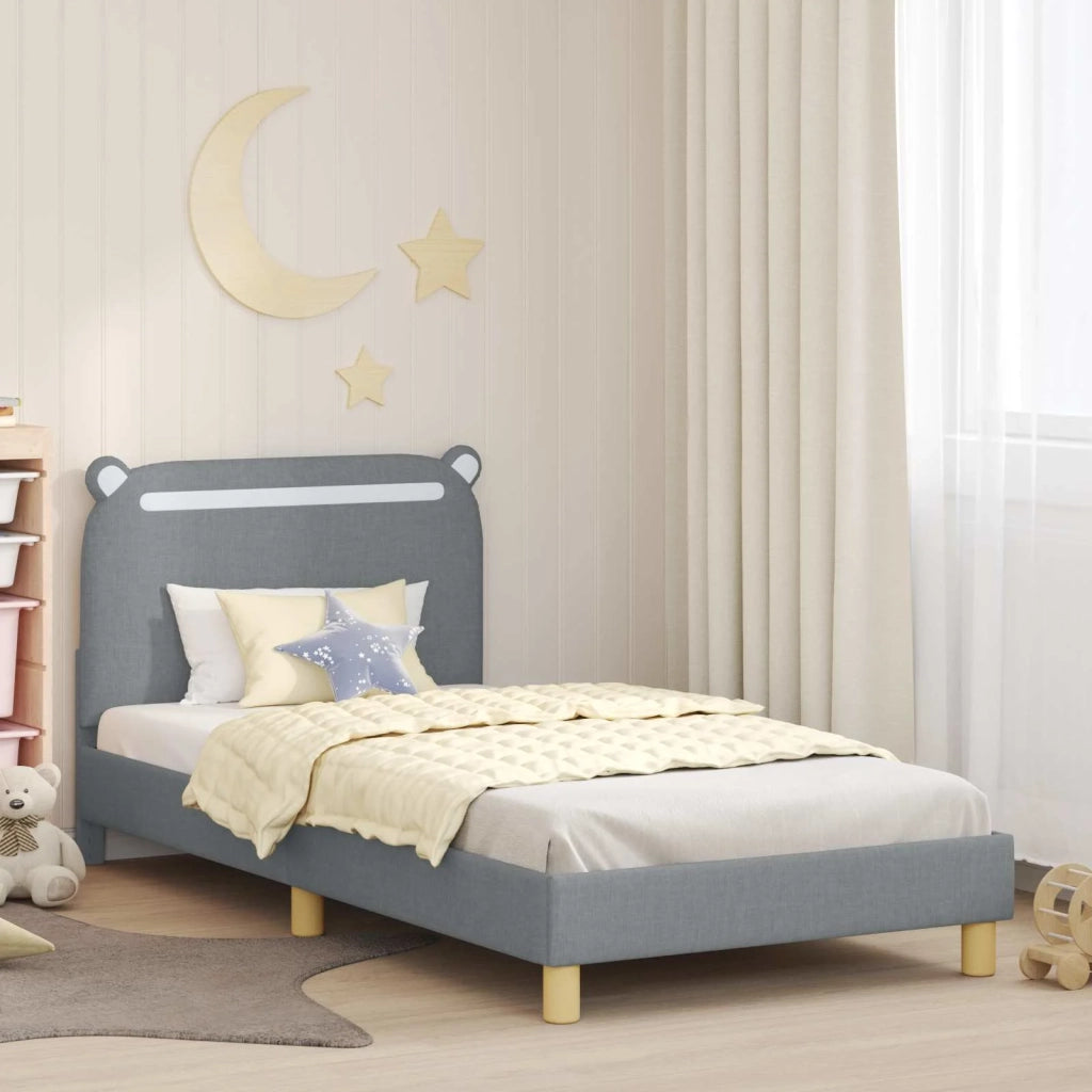 Struttura letto bambini con testata-Giroletto per bambini Grigio Chiaro 90 x 190 cm 237141
