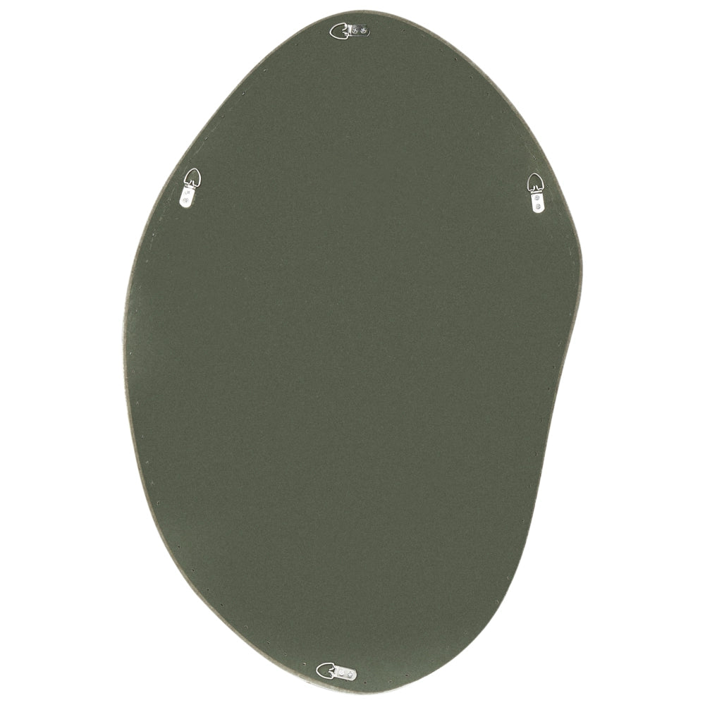 Specchio da parete verde con cornice in MDF vetro 59 x 90 cm Forma irregolare Decorativo a parete Pezzo d'accento in stile moderno