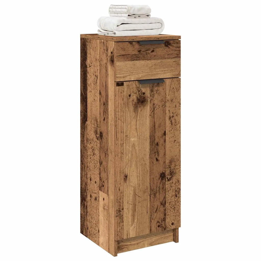 Mobile da Bagno con cassetto Legno vecchio 32 x 34 x 90 cm 863417