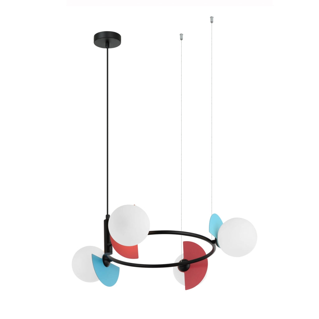 Lampadario Italux NAUTI vetro multicolor 4xG9 Ø62cm