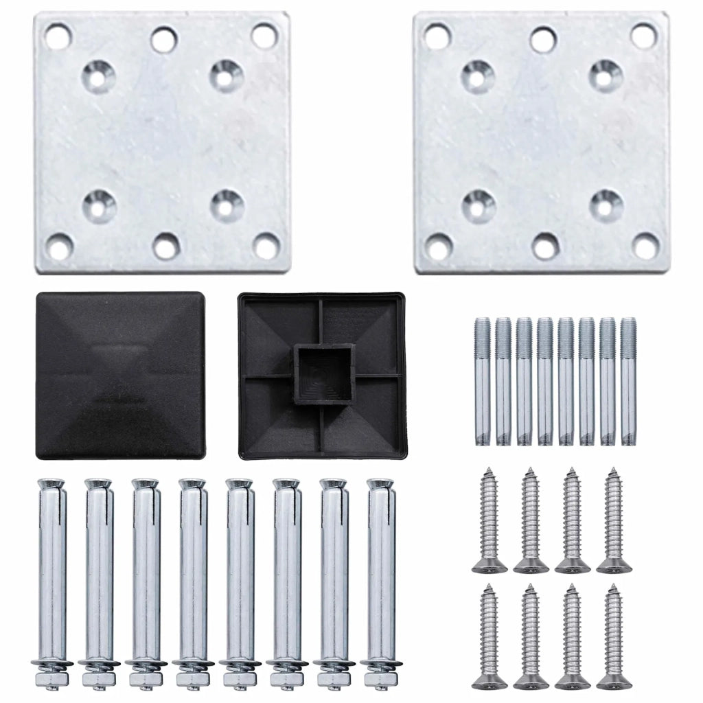 Set di Recinzione 699 x 186 cm WPC e Alluminio Grigio 3429396