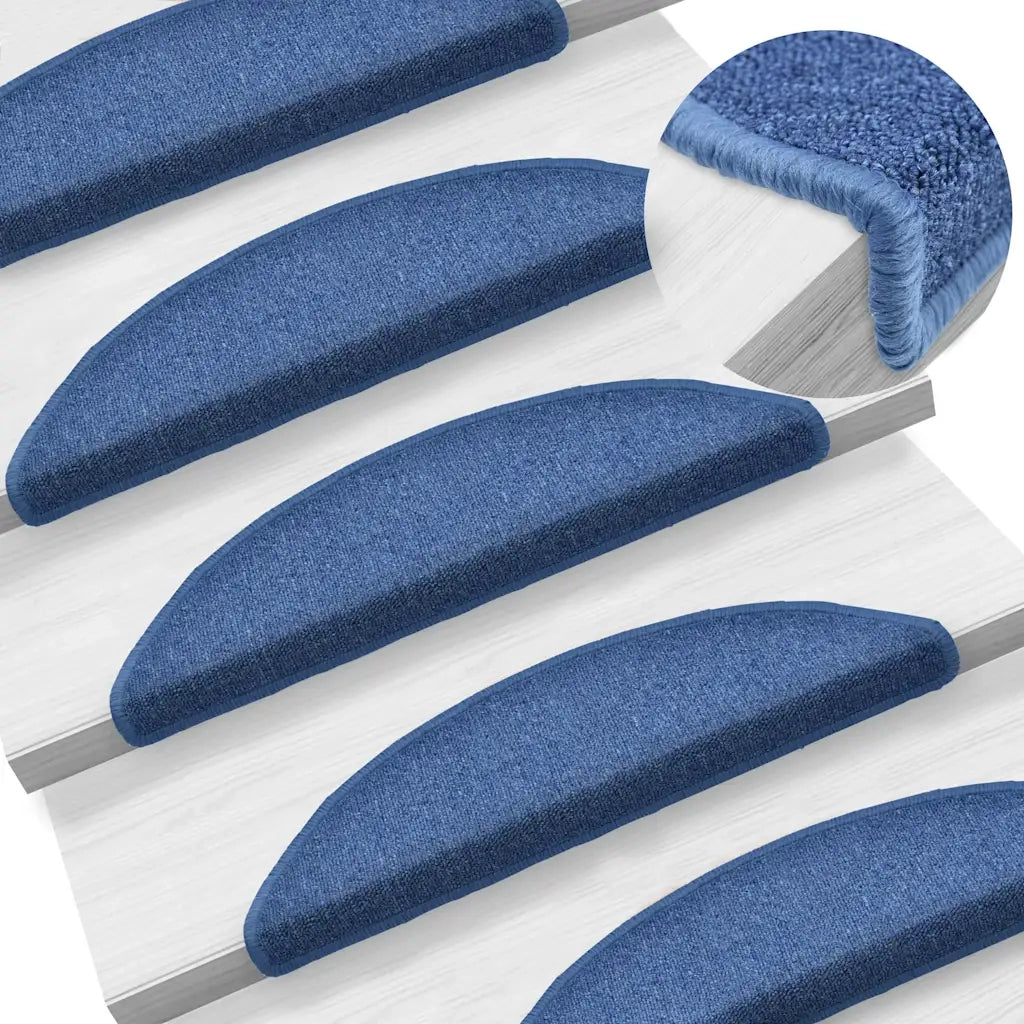 vidaXL Tappetini per scale 20 pz 56x17x3 cm blu semicircolari