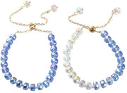 Bracciali estensibili - 2 pezzi di perle vetro - bracciali boho da donna - accessori trendy - forma comoda - adatti per look da festa