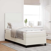 Letto a molle Crema e Bianco 80 x 200 cm Tessuto in Cords 3337533