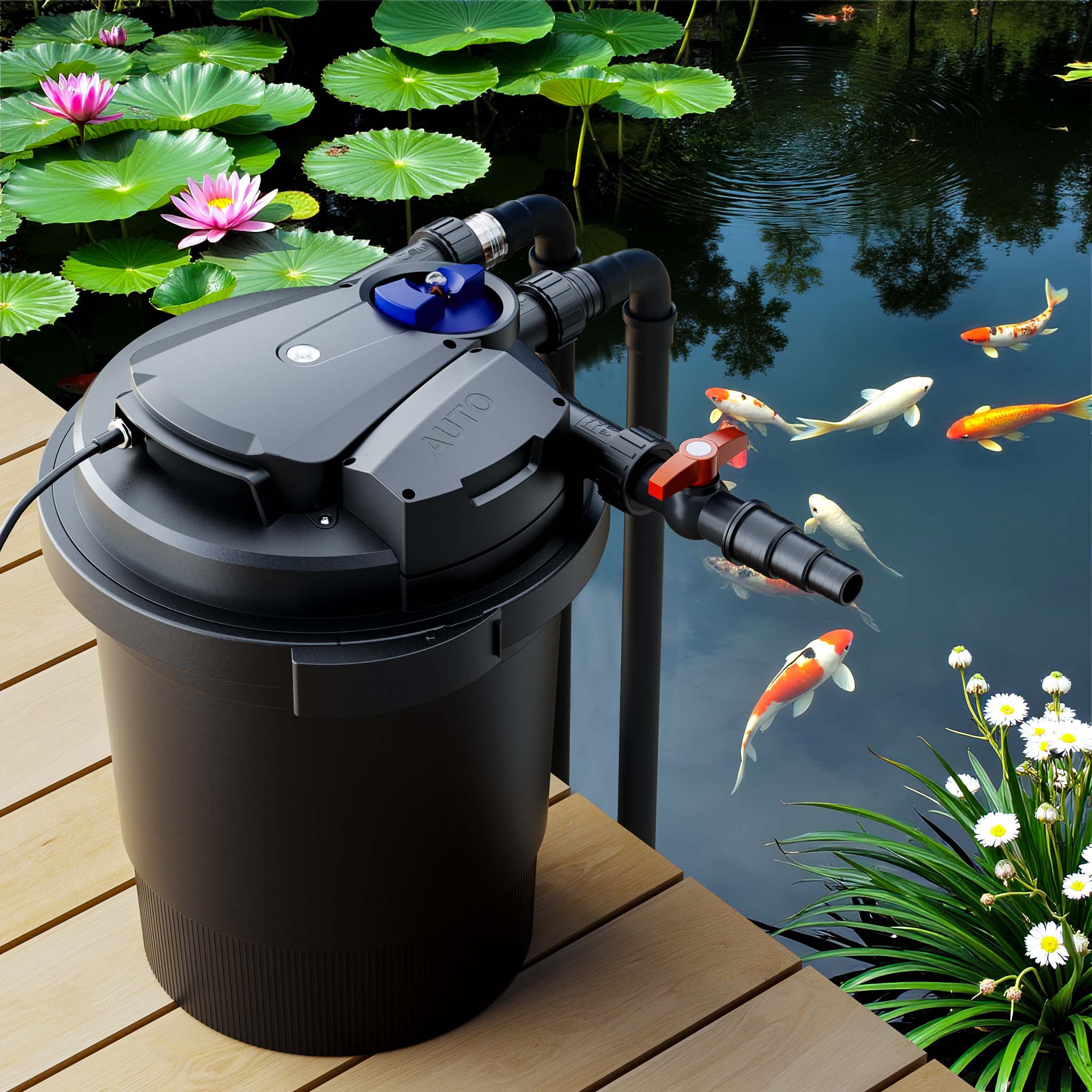 CPA-10000 Filtro a pressione per laghetto con UVC da 11 W Per laghetti fino a 12.000 litri