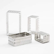 Set per biscotti in acciaio inossidabile, rettangolare, con bordo ondulato, 6,4 x 3,7 - 11,4 x 6,7 cm, argento