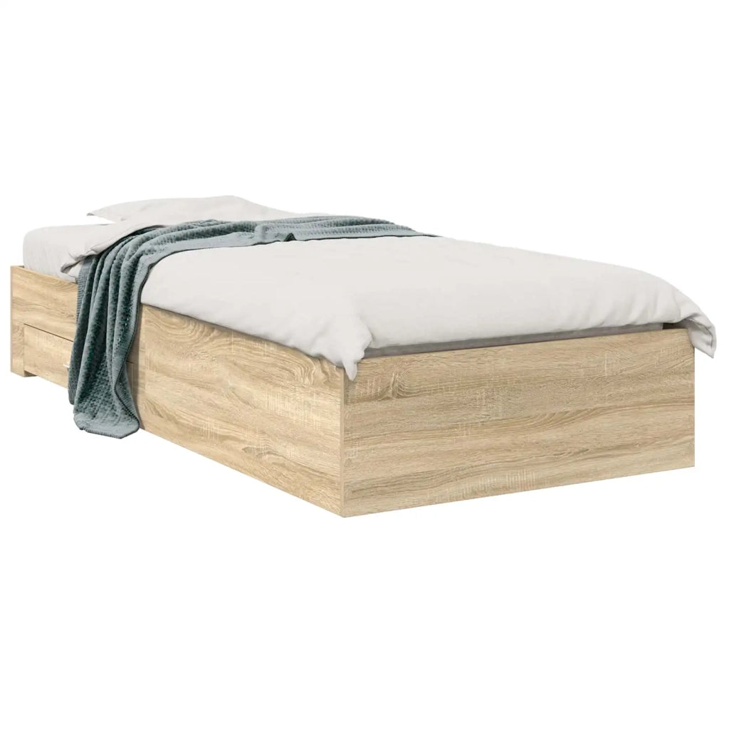 Struttura del letto-Giroletto Marrone 90 x 190 cm Legno multistrato 627629