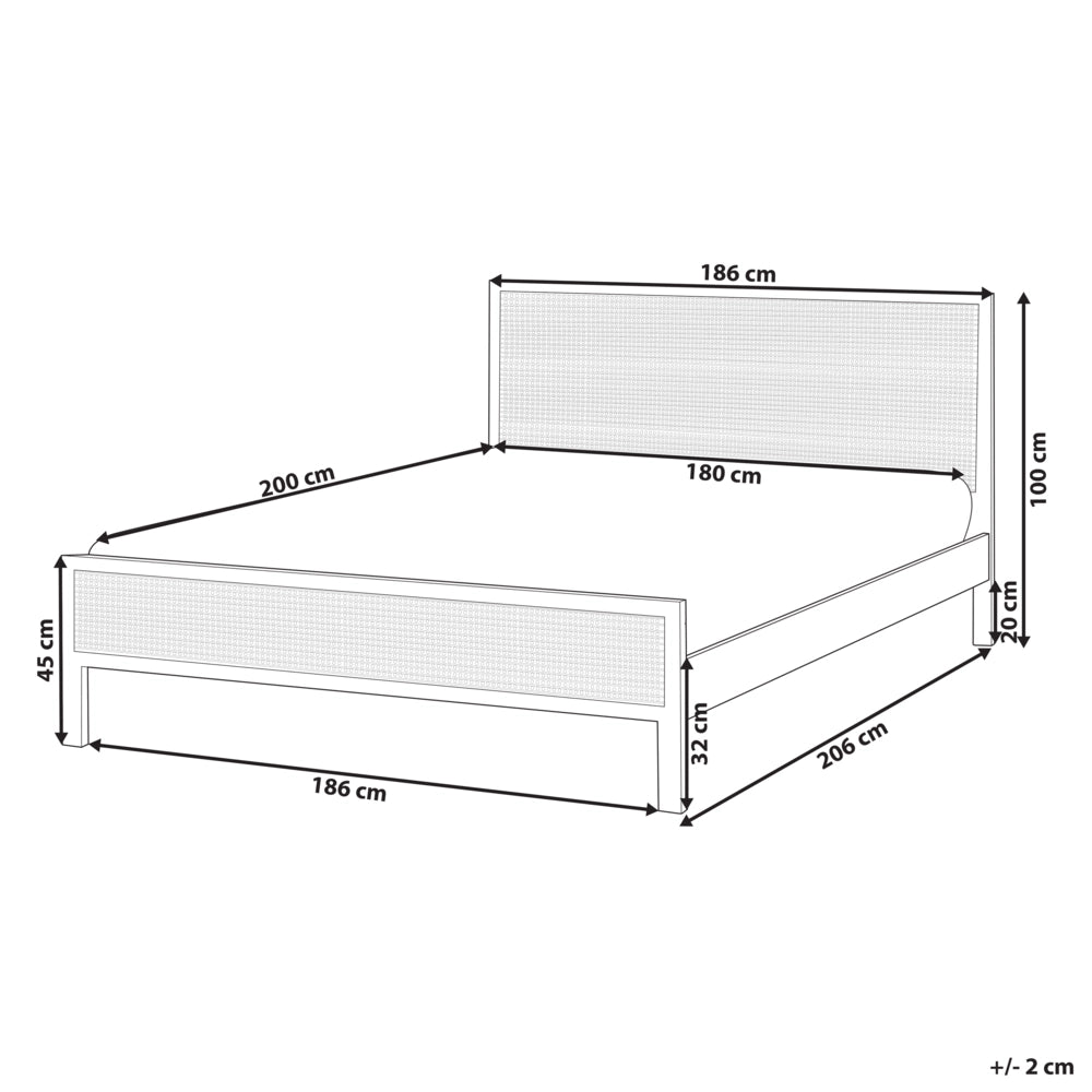 Letto in legno di pino nero 180 x 200 cm matrimoniale con testata a treccia viennese a doghe stile rustico minimalista
