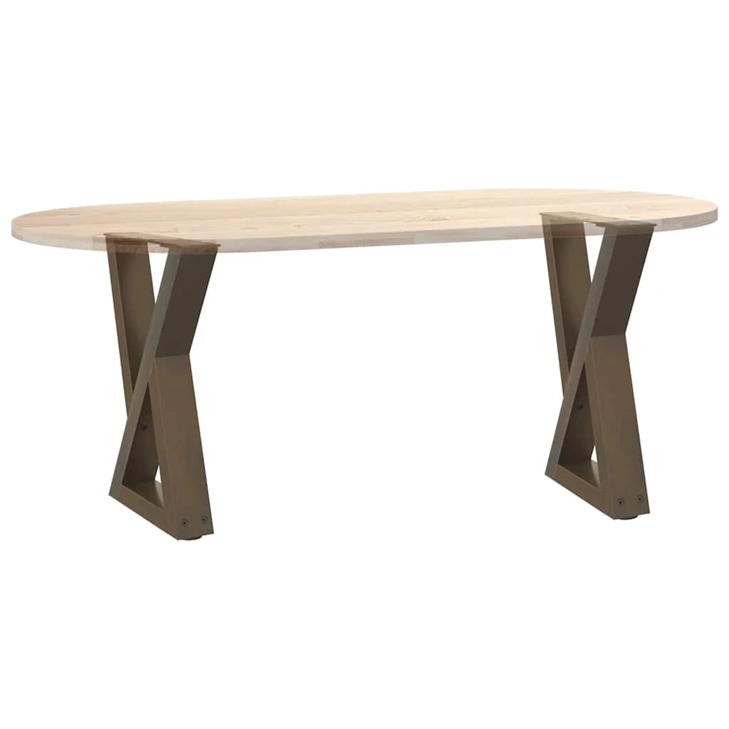 Set di 2 gambe regolabili per tavolino da caffè 28 x 42-43,3 cm stile moderno acciaio naturale 02_0056985