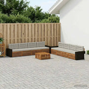 Set di divani da esterno 9 pcs Naturale e Grigio Chiaro 3383184