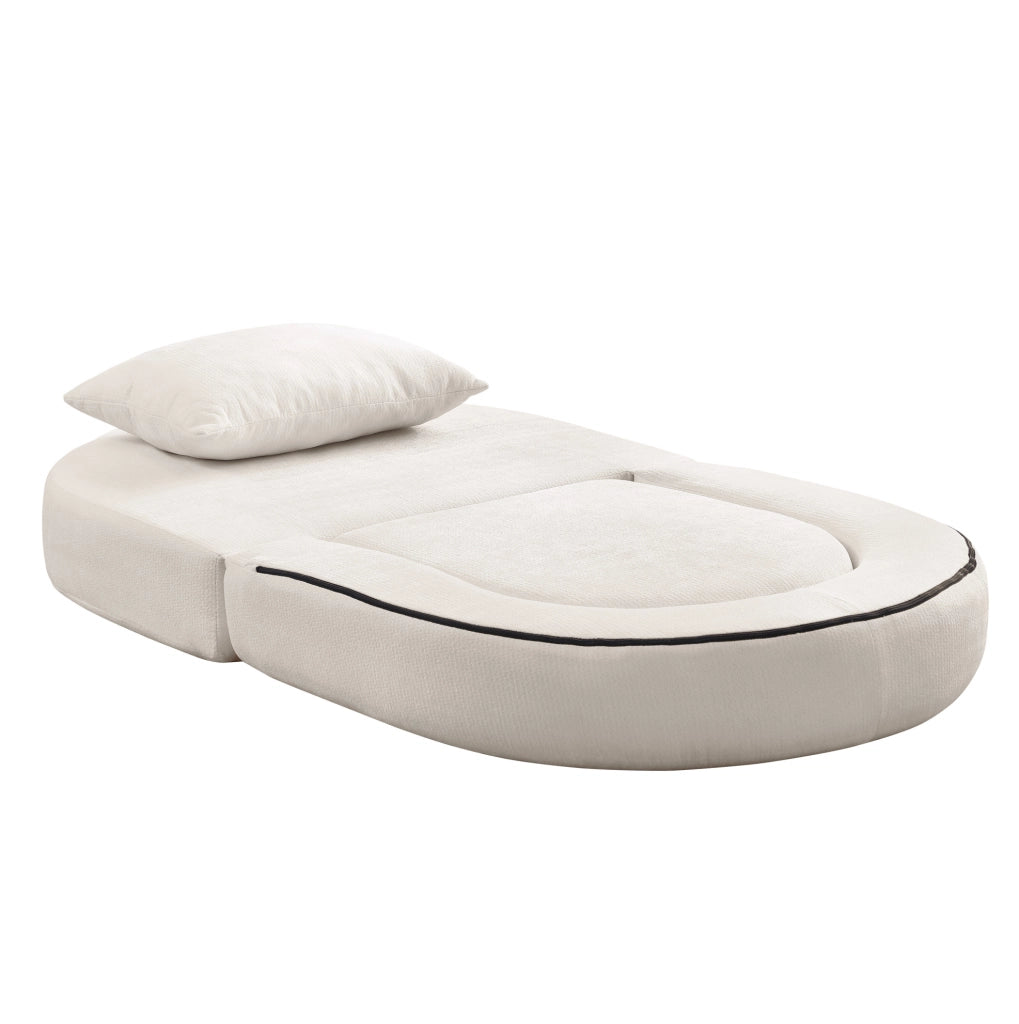 Divano modulare componibile in ciniglia beige HOMVRA