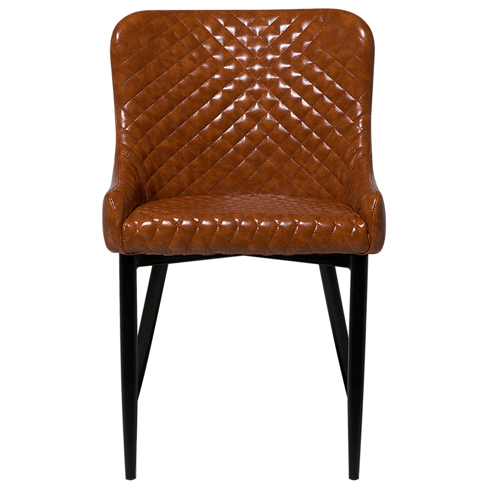 Set di 2 sedie da pranzo con rivestimento in ecopelle marrone stile eclettico glamour
