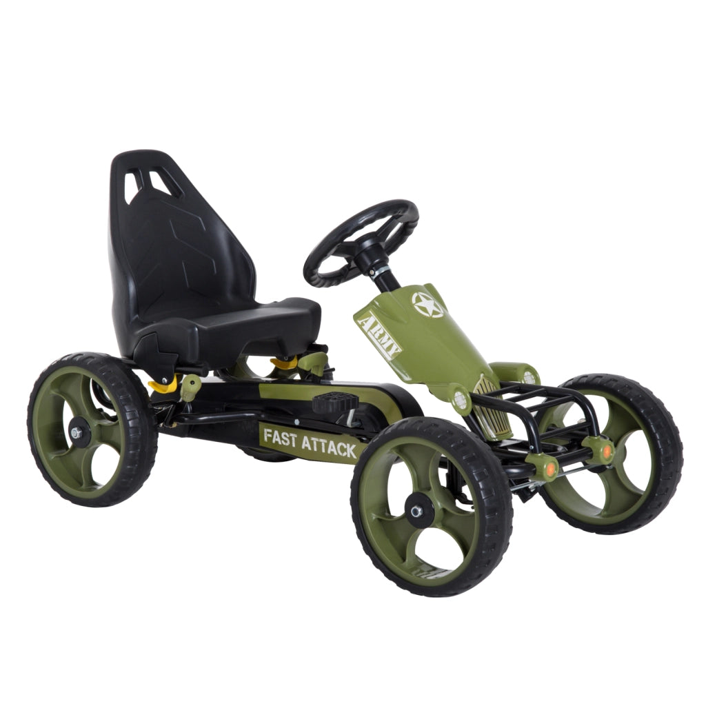 Go-Kart a Pedali con Freno a Mano ¨C Xylo ¨C Sedile Regolabile Verde 105x54x61cm
