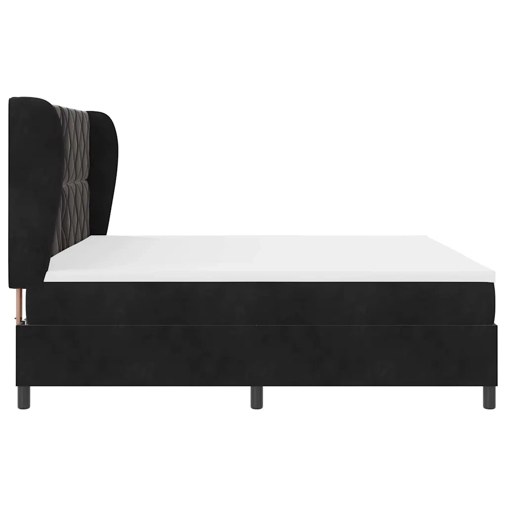 Letto a molle con materasso Nero 200 x 200 cm Velluto 3341002