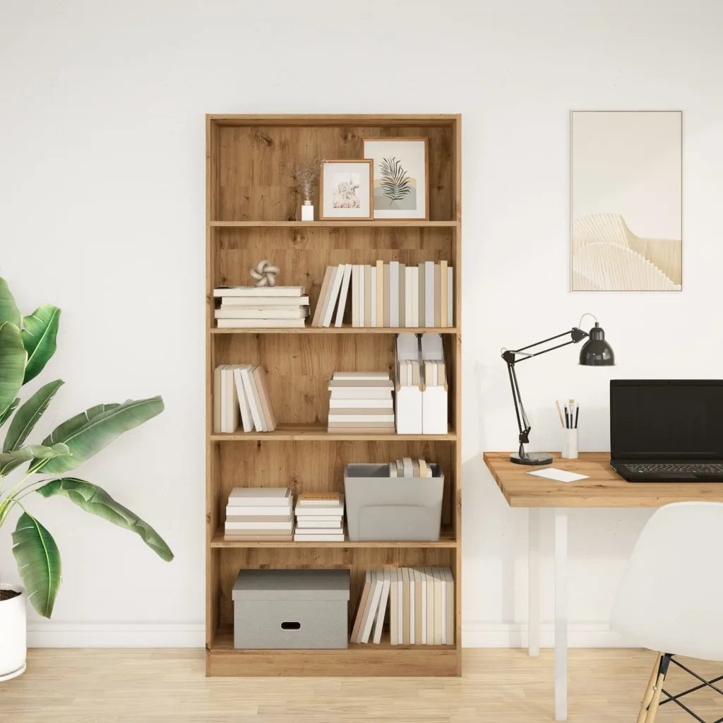 Libreria Rovere Artigianale 80x24x176 cm in Legno Multistrato 857861