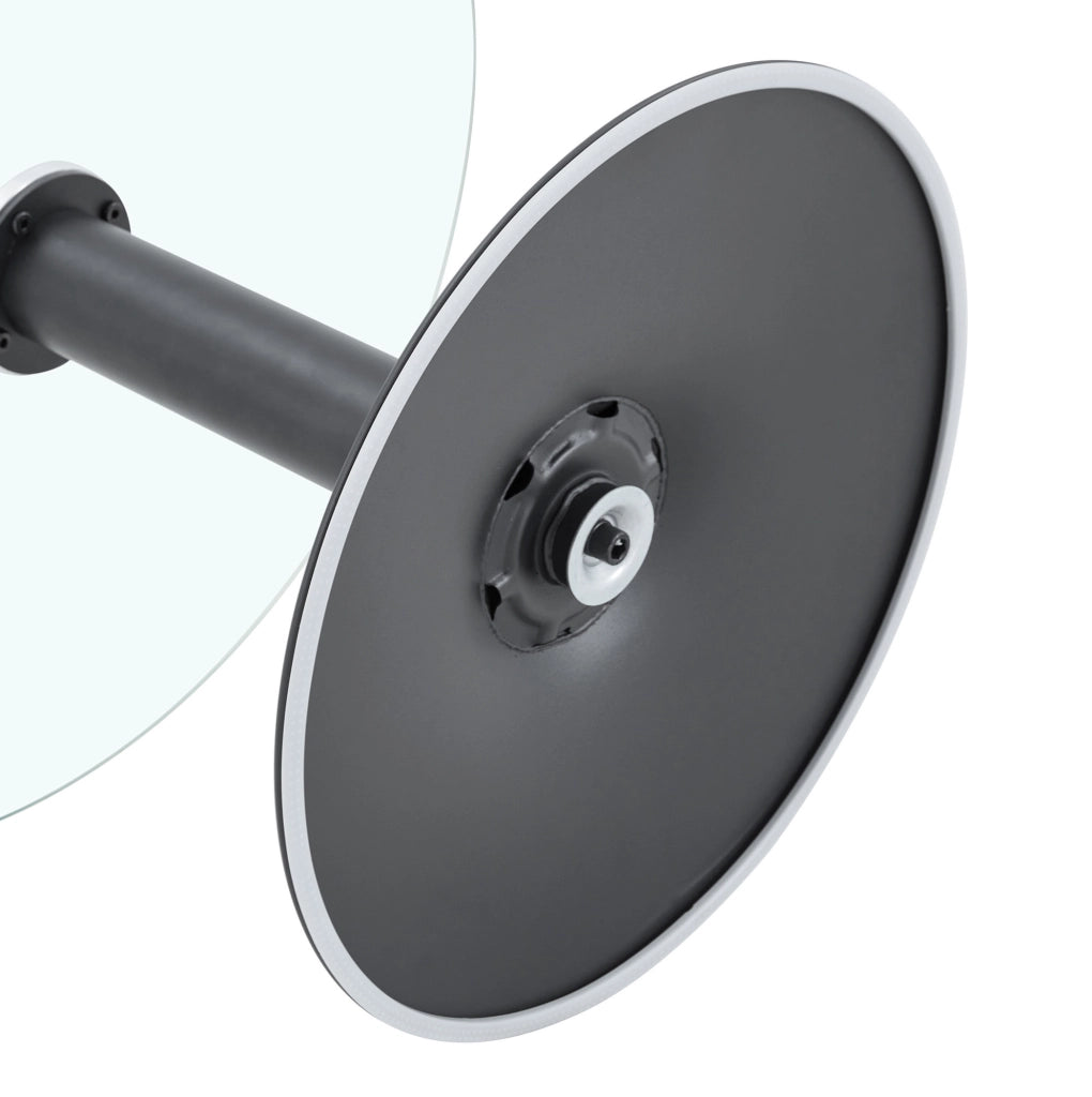 Tavolino da caffè rotondo in vetro 70 cm con piano in vetro temperato e base in metallo nero