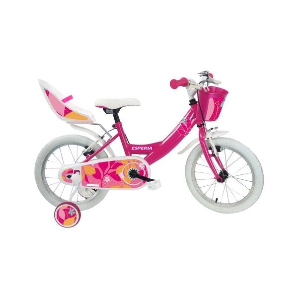 Bicicletta esperia 25147 bimba starlet con rotelle e accessori fucsia