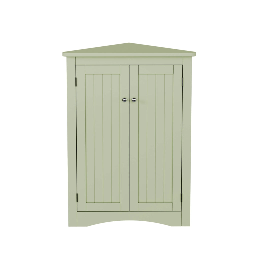 Mobile angolare verde a 2 ante in MDF, 61,5 x 80 cm