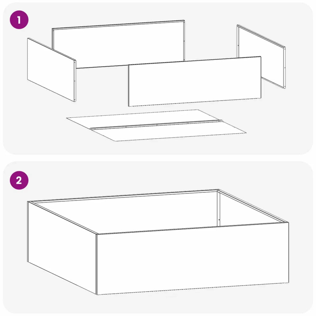 Vaso da giardino Argento 100 x 100 x 30 cm Acciaio zincato 8005088