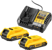DeWalt DCB1104D2-QW KIT 2 Batterie XR 18 V 2 Ah e 1 Caricatore Rapidocon Indicatore dello Stato di Carica, Adatto a Tutte le Macchine a Batteria XR