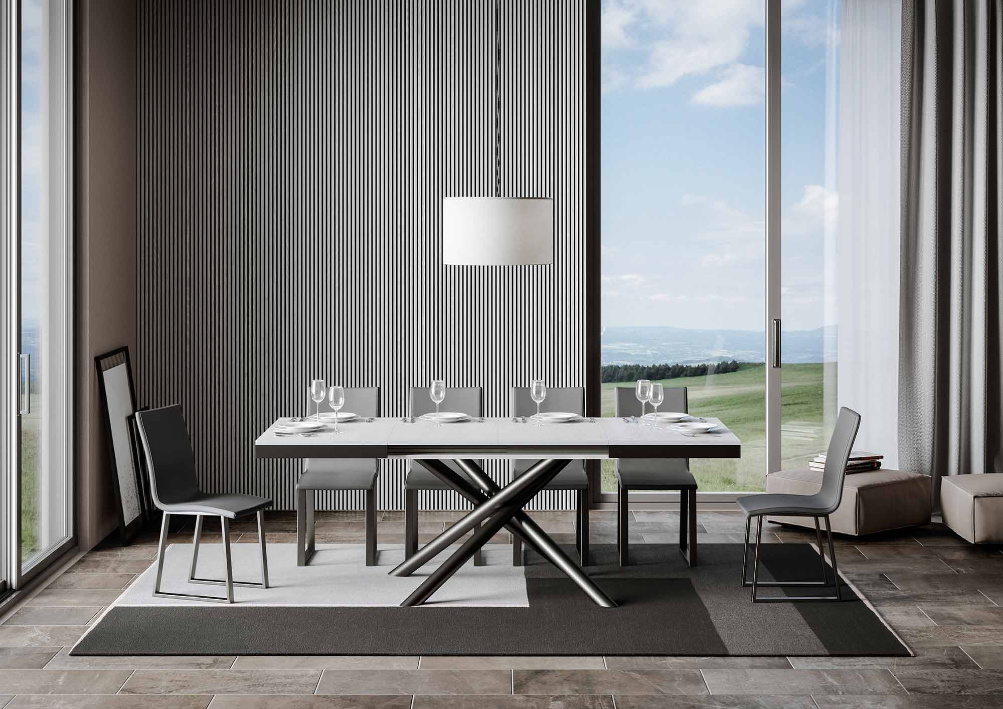 Tavolo Allungabile 120-380x90x77 cm Famas Evolution Bianco Frassino