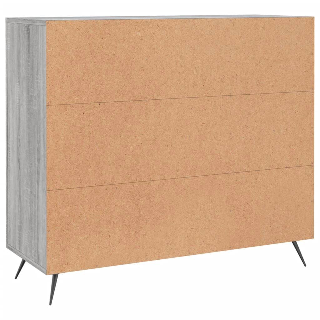 Buffet credenza cassettiera armadio mobile contenitore organizer cucina soggiorno Sonoma 90 x 34 x 80 cm legno ingegnerizzato grigio 02_0036552