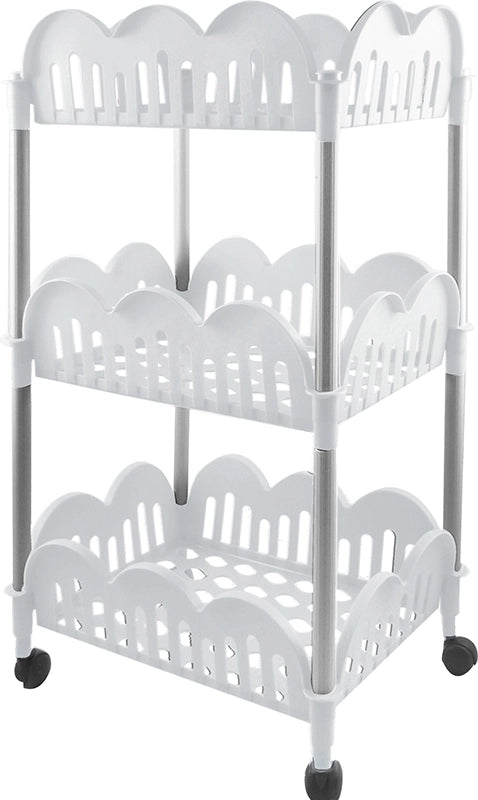 CARRELLO DOLLY DA CUCINA DI COLORE BIANCO RETTANGOLARE