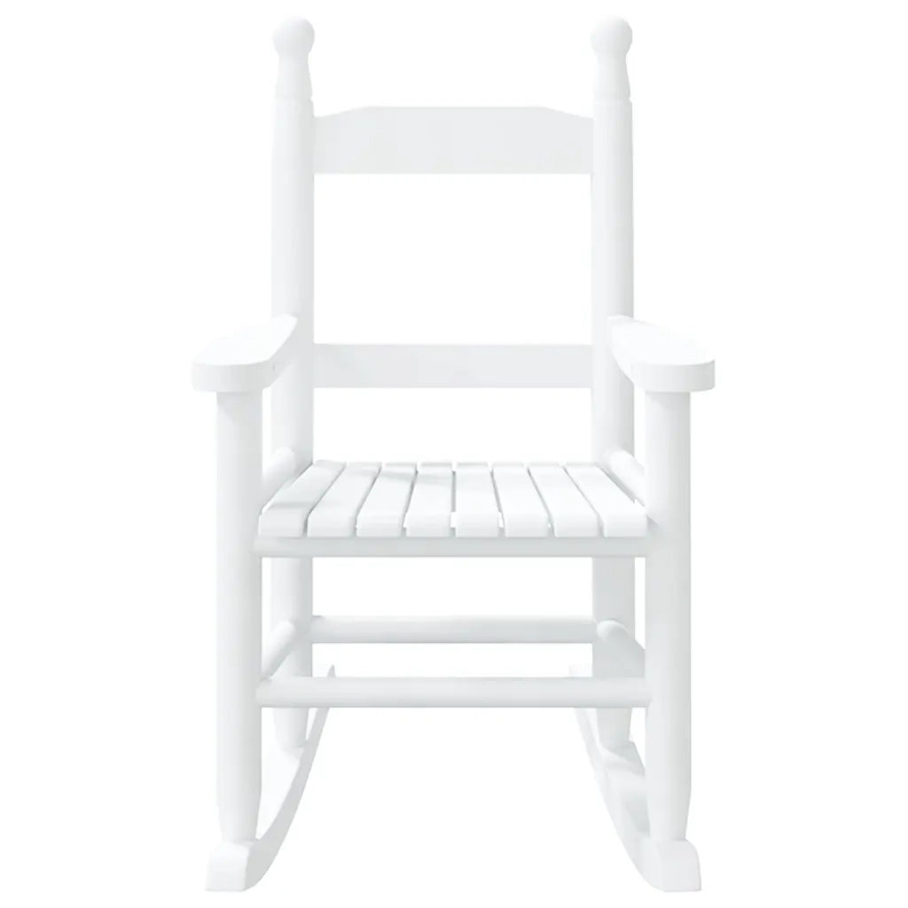 Sedie a Dondolo per Bambini 2 pz Bianche Legno Massello Pioppo 3281600