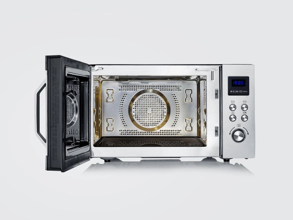 Severin MW 7777 forno a microonde Superficie piana Microonde con grill 25 L 900 W Nero, Acciaio inossidabile