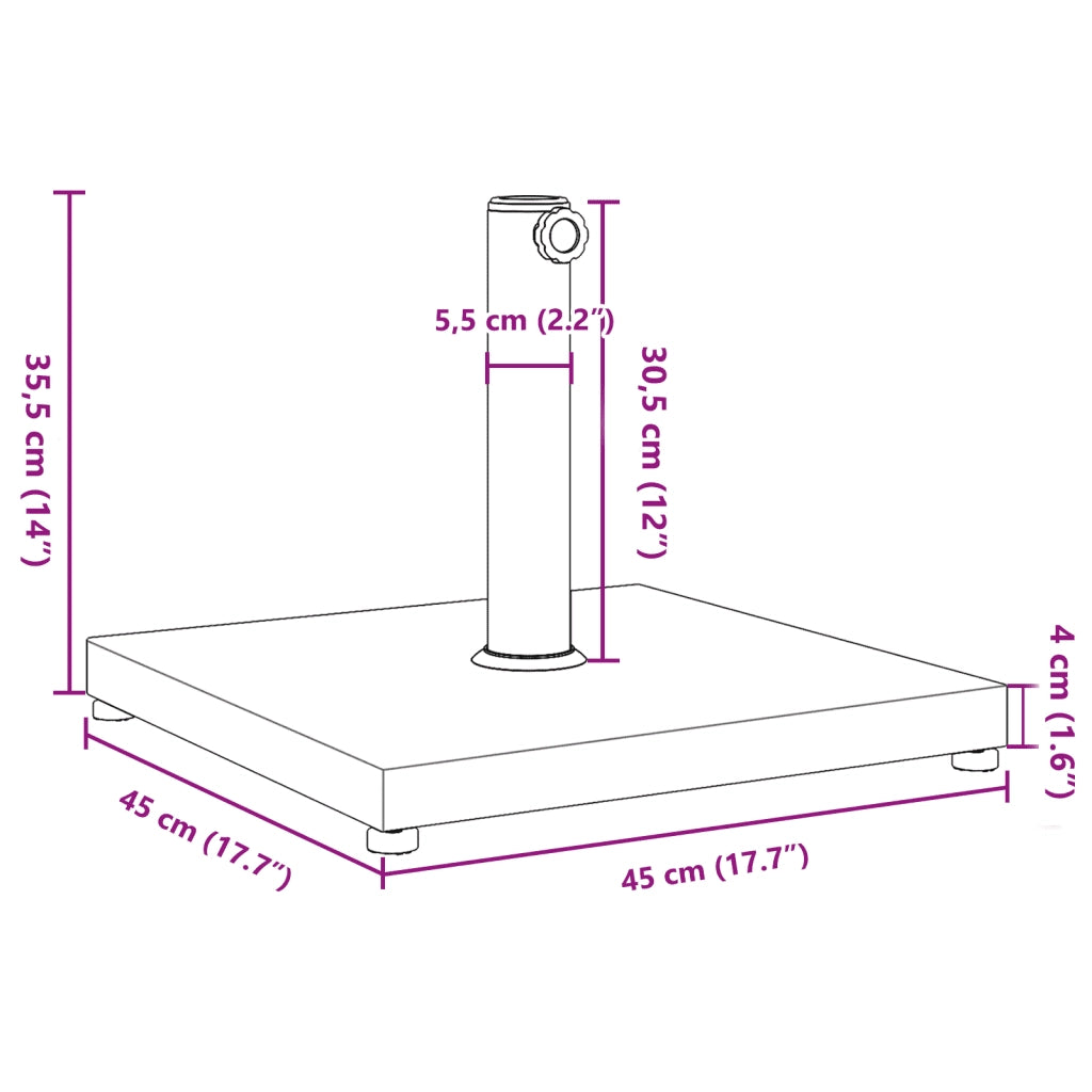 Base per Ombrellone per Pali ?32/38/48 mm 18 kg Quadrata CFW5445733
