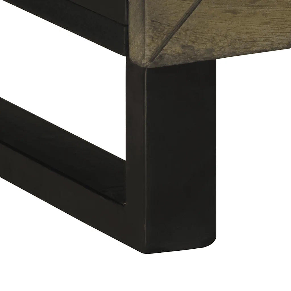 Mobile Porta TV Nero 70x33x46 cm in Legno Massello di Mango 4017685
