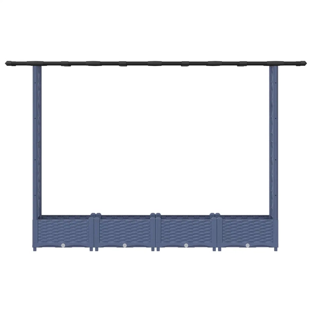 Letto Rialzato con Griglia e Tetto Grigio 203 x 40 x 123 cm PP 42032565