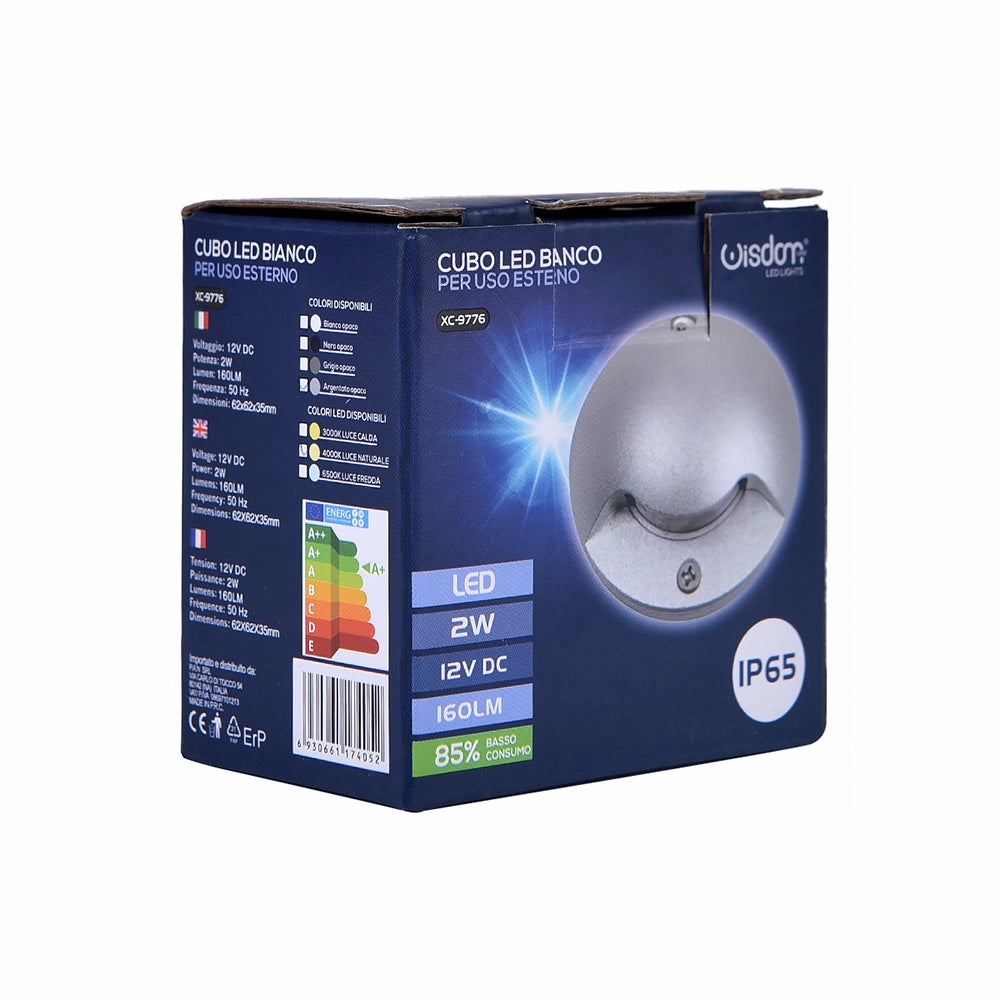 FARETTO SEGNAPASSI LED 12V CALPESTABILE RADENTE 2W MONO FINESTRA LUCE NATURALE 4000K - IDEALE PER ESTERNI GIARDINI TERRAZZI E PAVIMENTAZIONI IP65